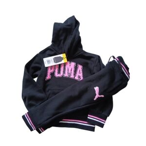 PUMA Girls Black Hoodie and Pants Matching Set